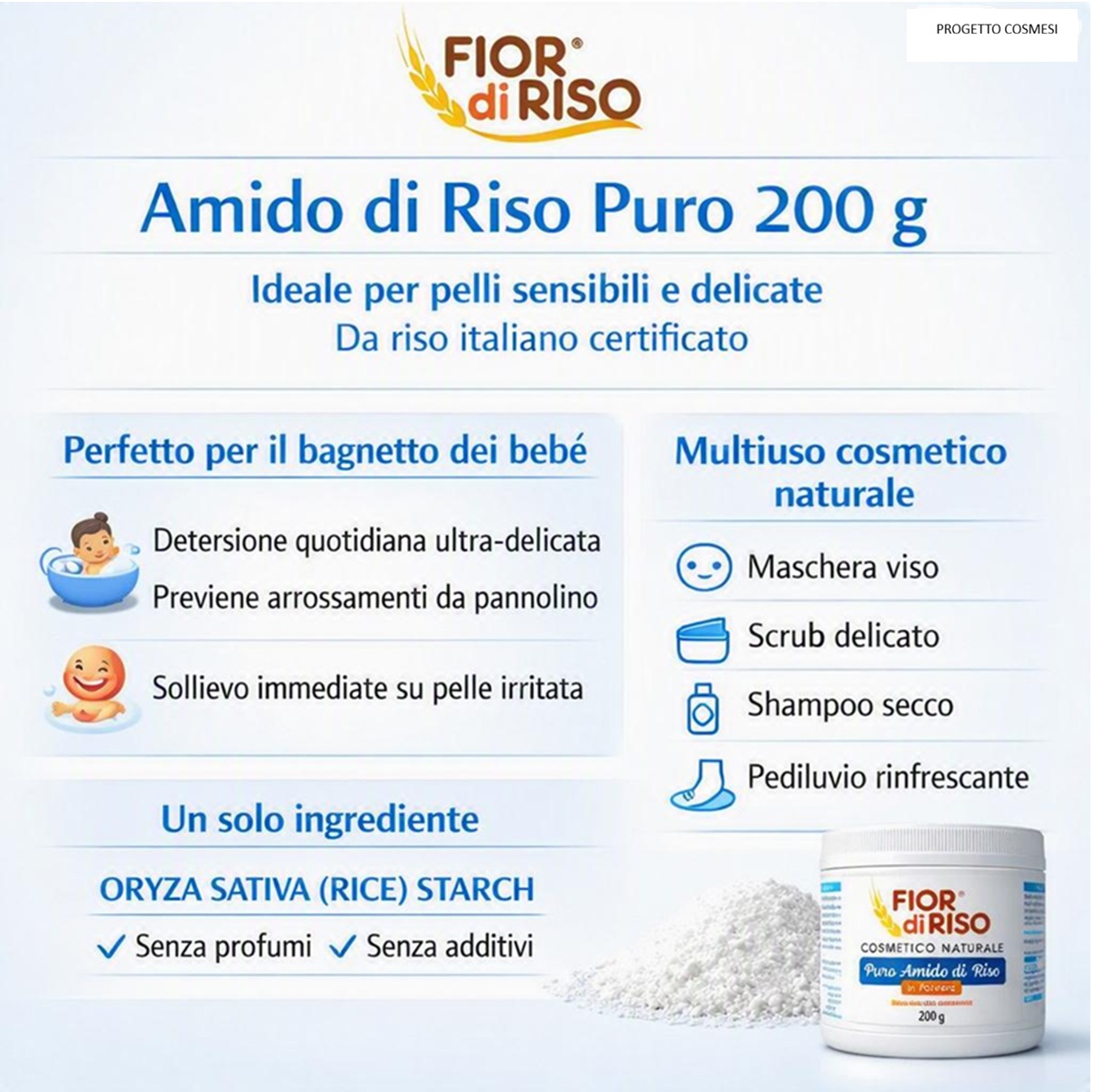 PROMOZIONE 2 BARATTOLI AMIDO di RISO POLVERE €14,90 SPEDIZIONE GRATUITA - immagine 5